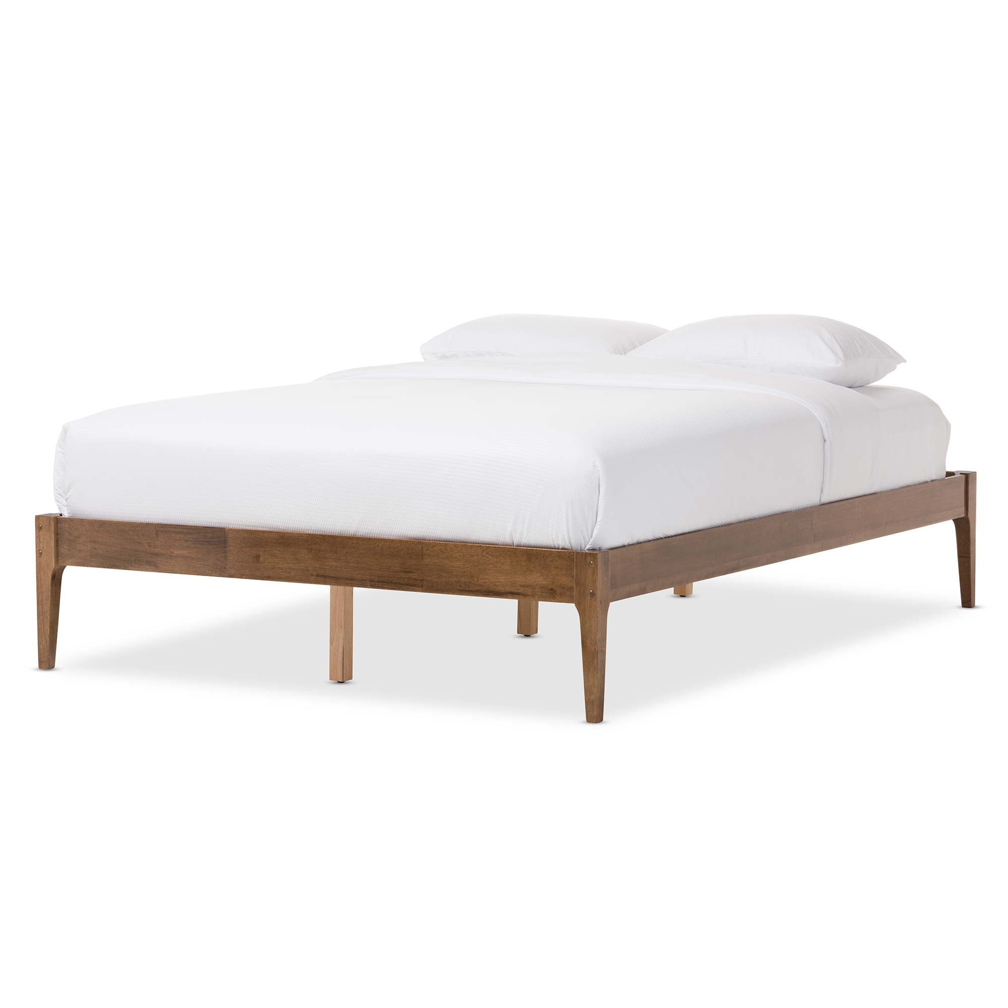 Walnut mid deals century bed frame